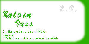 malvin vass business card